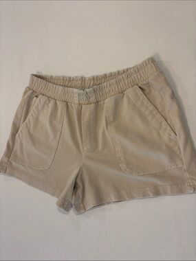 Te Verde Beige Elastic-Waist Casual Athletic 3”Shorts. Size Medium